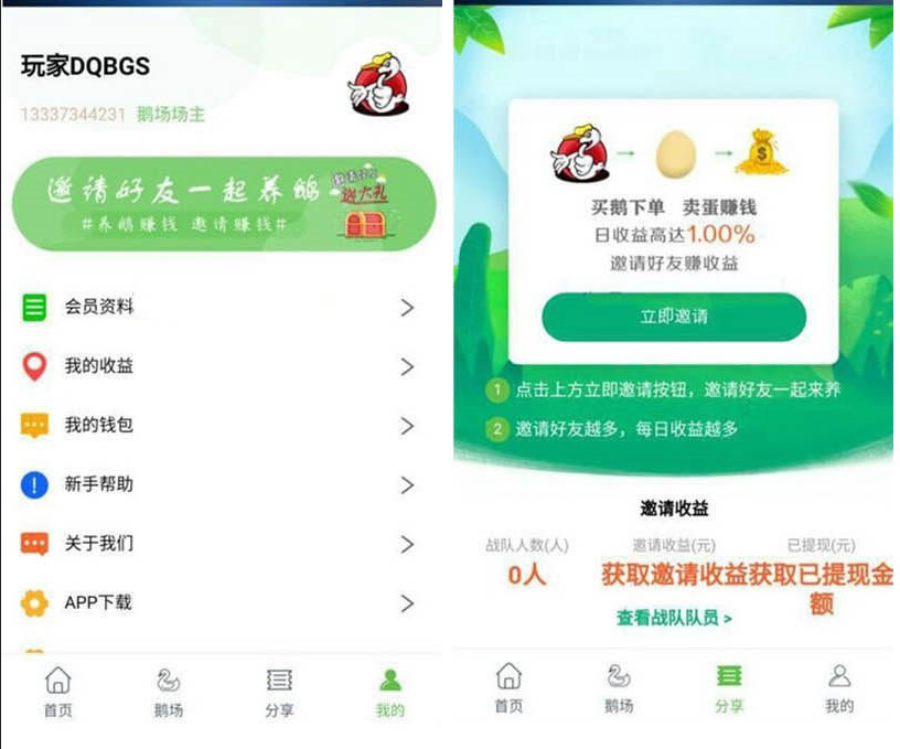 资金盘,养鹅养鸭养啥都行-原理互通-投资-日利益-周利益-投资理财盘